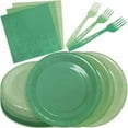 thumbnail image 1 of Serves 35 Guests Gradient Sage Green Plates and Napkins Party Supplies,7" Gradient Sage Green Birthday Dessert Paper Plates and Napkins,Disposable Party Dinnerware for Wedding,Graduation, 1 of 7