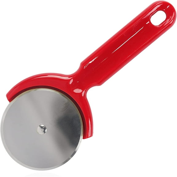 Servette Home 7.75" Slicer for Pizzas Stainless Steel Pizza Cutter Wheel with Red Plastic Handle