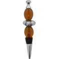 thumbnail image 1 of Servette Home Amber Brown Glass and Metal Ornate Wine Bottle Stopper, 1 of 4