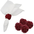 thumbnail image 1 of Servette Home Burgundy Synthetic Braided Rope Napkin Rings - Set of 4, for Girls, 1 of 5