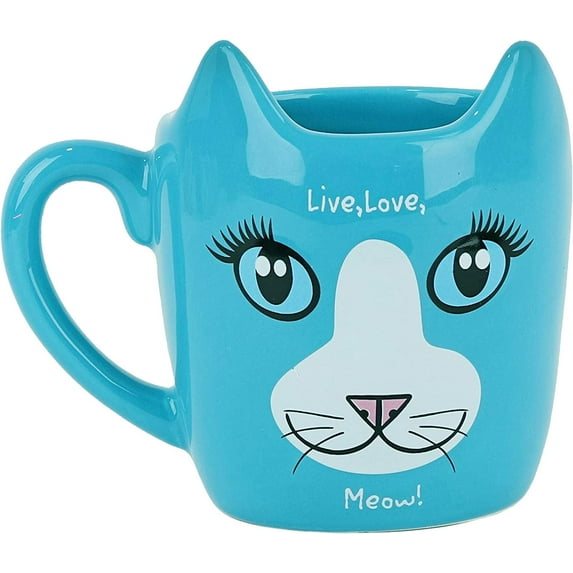 Servette Home Cat Coffee Mugs for Cat Lovers Live,Love,Meow!
