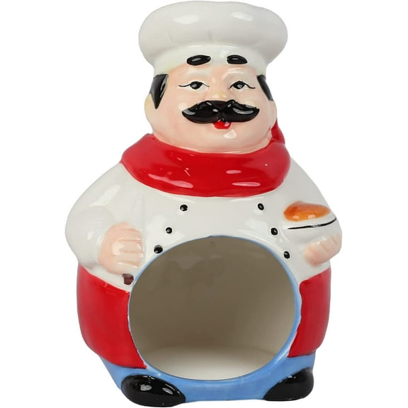 Servette Home Ceramic Cute Sponge Holder for Home Décor Fat Chef Sponge Holder 4 L x 6 H inches