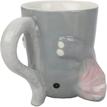Servette Home Ceramic Cute Upside Down Espresso Mini Coffee Mug - Elephant