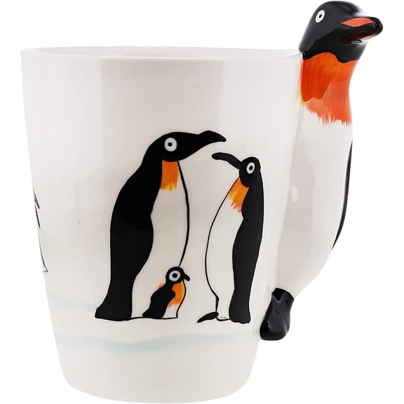 Servette Home Ceramic Penguin Coffee Cup - 3D Penguin Mug