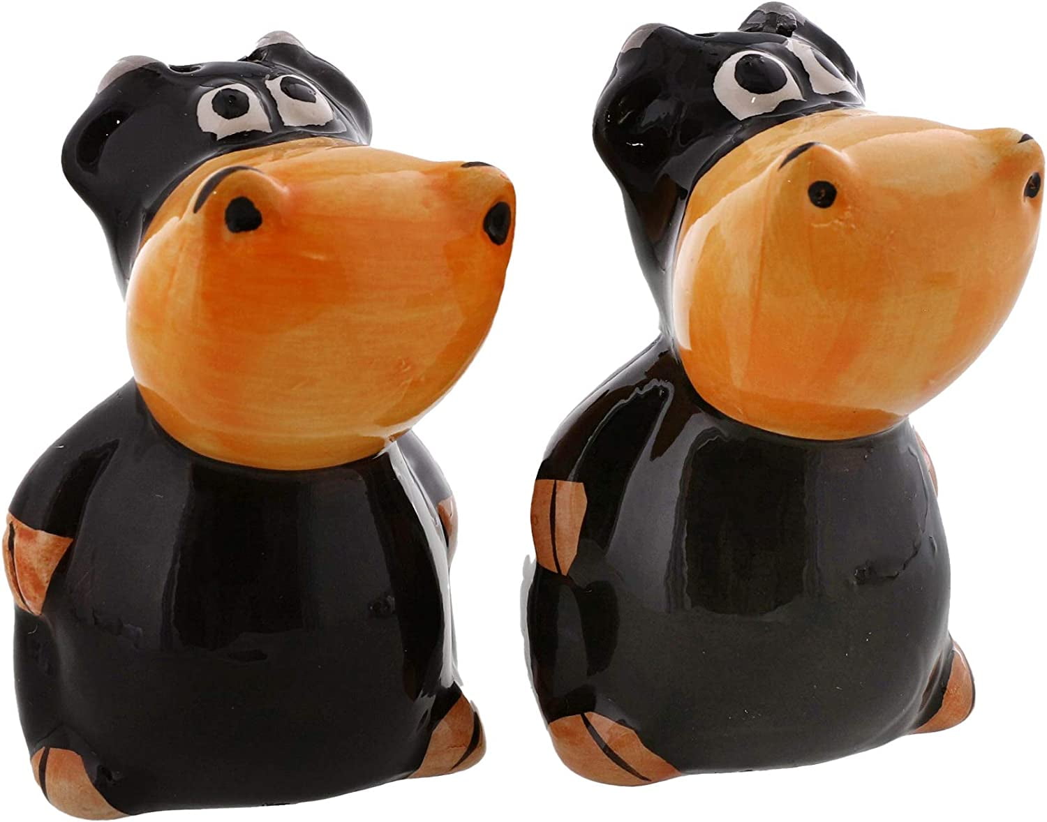 Servette Home Ceramic Salt Pepper Shakers Animals (Black Cow)