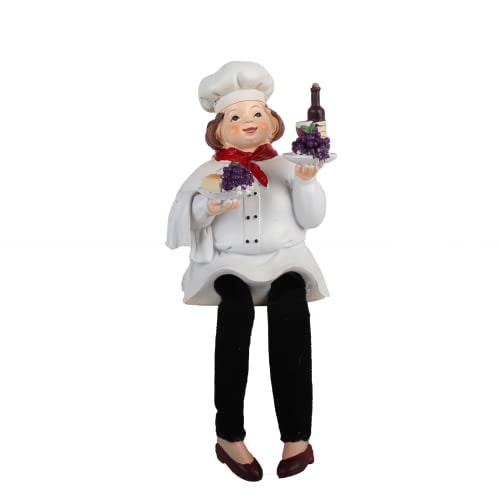 Servette Home Chef Kitchen Decor Ceramic Shelf Sitters with Long Legs - 2 Plates