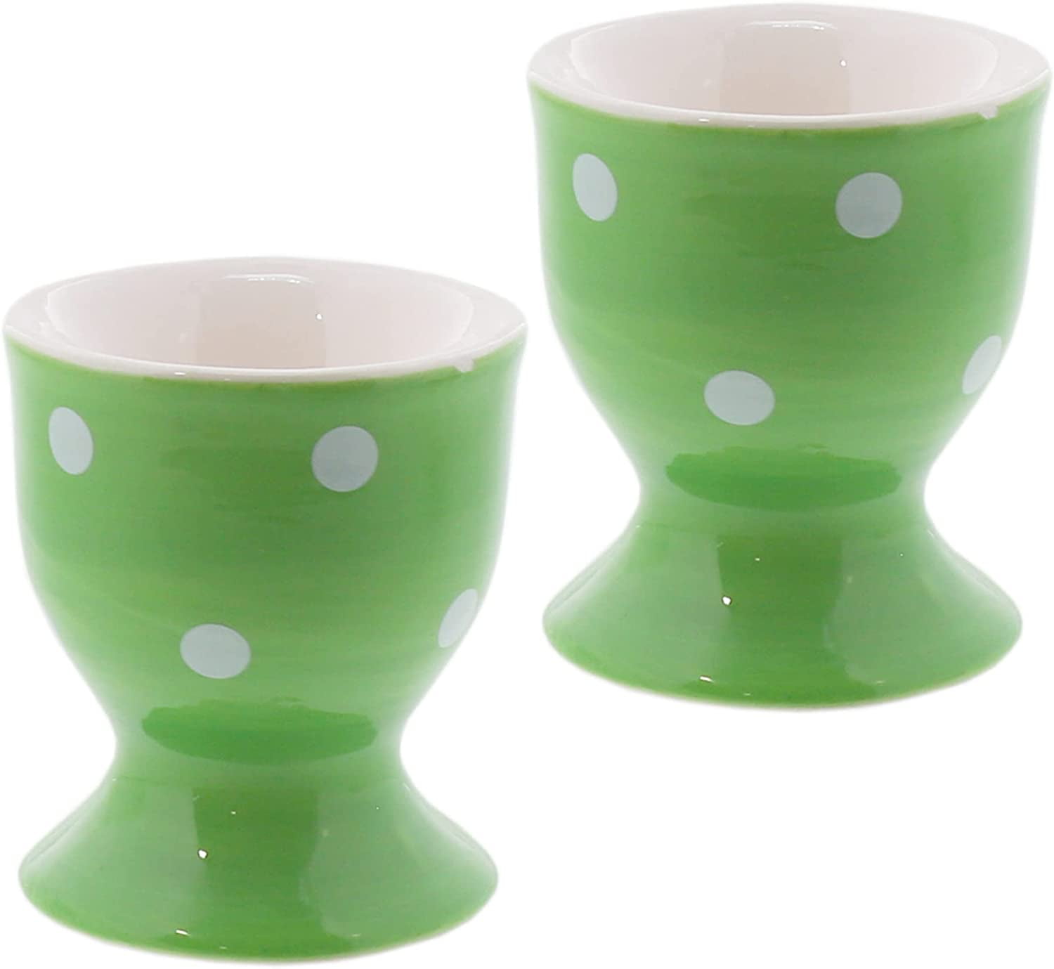 Servette Home Egg Ceramic Cup Polka Dot Soft Boiled Egg Holder - Set of ...