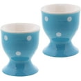 thumbnail image 1 of Servette Home Egg Cup Polka Dot Soft Boiled Egg Holder - Set of 2 (Blue), 1 of 6