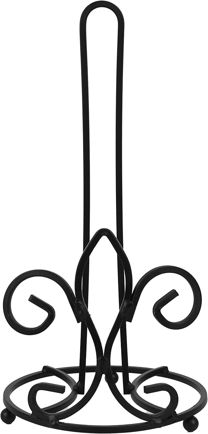 Black Metal Fleur De Lis Paper Towel Holder