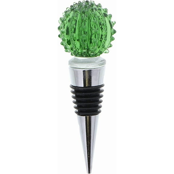 Servette Home Glass Wine Bottle Stopper - Cactus Green