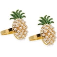 thumbnail image 1 of Servette Home Gold Napkin Metal Rings Pineapple with Pearls - Set of 2, Weddings, 1 of 5