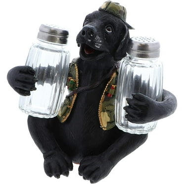 Servette Home Hunting Dog Salt and Pepper Shaker - Black