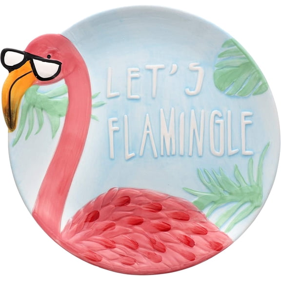 Servette Home Lets Flamingle Durable Flamingo Theme Party Serving Plate