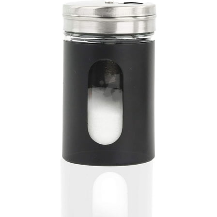 Servette Home Salt Pepper Shaker Retro Single Spice Jar Glass (Black) 1-Piece
