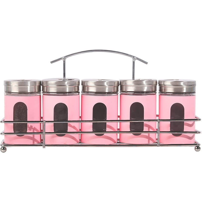 Servette Home Spice Rack with Salt Pepper Shakers Retro Glass