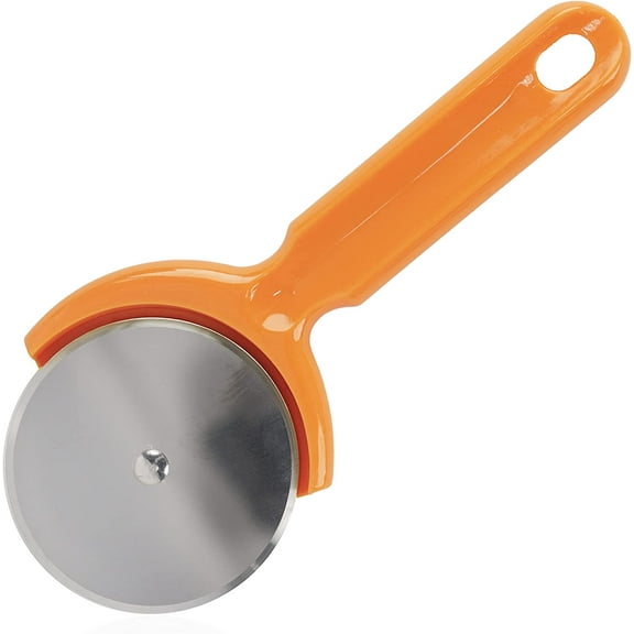 Servette Home 7.75" Slicer for Pizzas Stainless Steel Pizza Cutter Wheel with Orange Plastic Handle