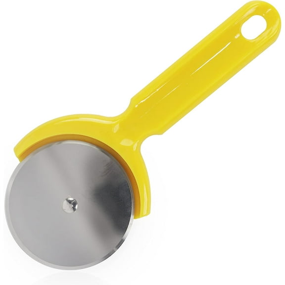 Servette Home 7.75" Slicer for Pizzas Stainless Steel Pizza Cutter Wheel with Yellow Plastic Handle