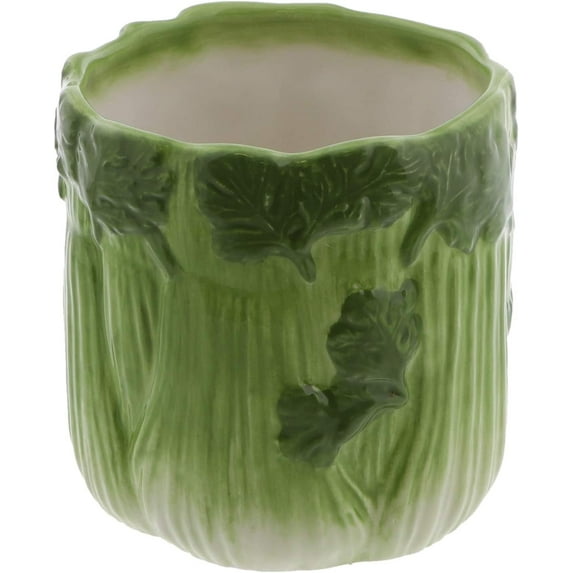 Servette Home Vegetable Themed Ceramic Serving Bowl Celery Stick Holder - Celery