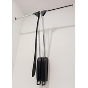 Servetto  Central Wall-Mounted Soft-Close Wardrobe Lift Expanding Steel Tubing With Black Plastic Housing, 22 Lb Weight Rating (For 25 9/16" - 45 1/4"), Made In Italy