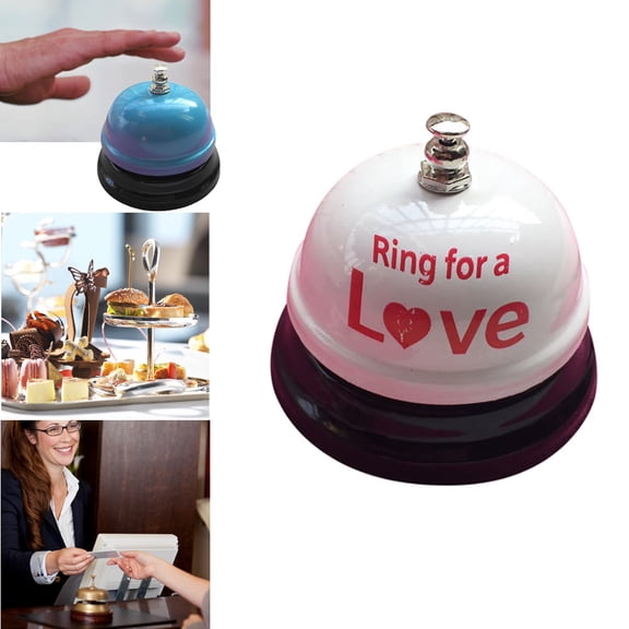 Service Bell, Metal Call Bell Front Desk Bell Ring Bells for Kitchen Restaurant Bar Hotel Reception Areas Pet Dog Training, Pink