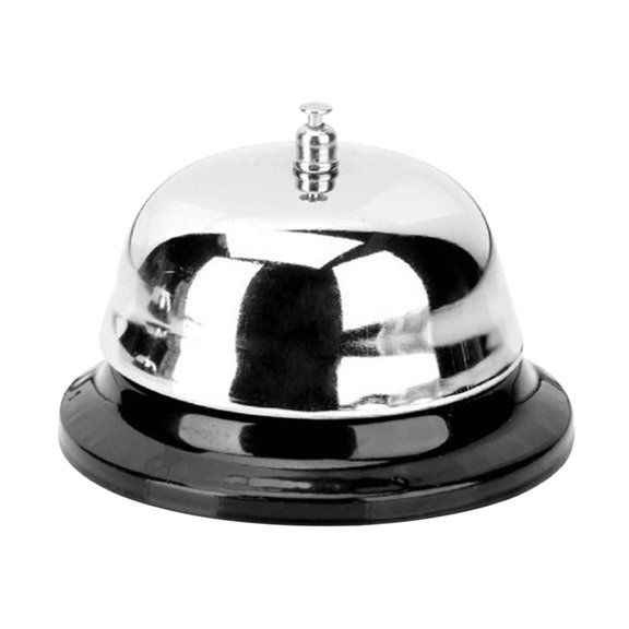 Service Bell, Stainless Steel Call Bell With Black Base, For Restaurant Kitchen Hotel Reception Office