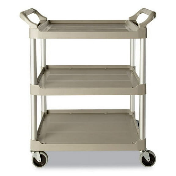 Service Cart, 200-Lb Capacity, Three-Shelf, 18.63w X 33.63d X 37.75h, Off-White | Bundle of 5 Each