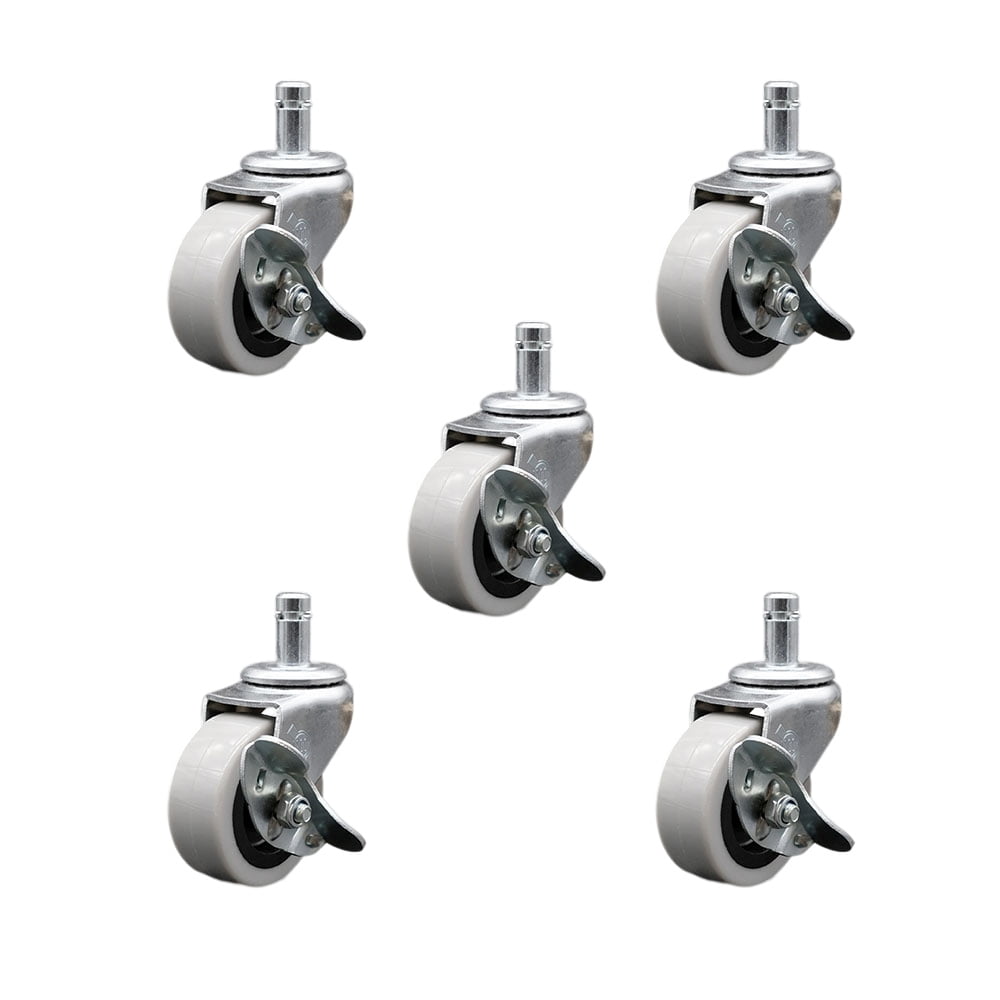 Service Caster 2 Inch Swivel Thermoplastic Rubber Casters and 7/16 x