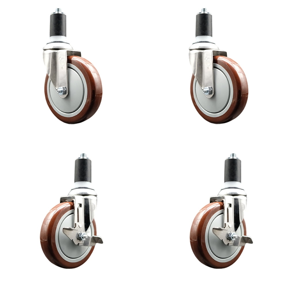 Service Caster Brand 5 Inch 316 Stainless Steel Light Duty Expanding