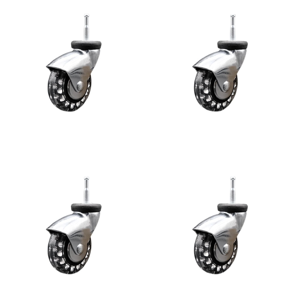 Service Caster Bright Chrome Hooded 3 Inch Swivel Polyurethane