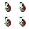 thumbnail image 1 of Service Caster - Universal Kitchen Casters - 5" Red Wheel - 4 Swivel w/Brake, 1 of 2