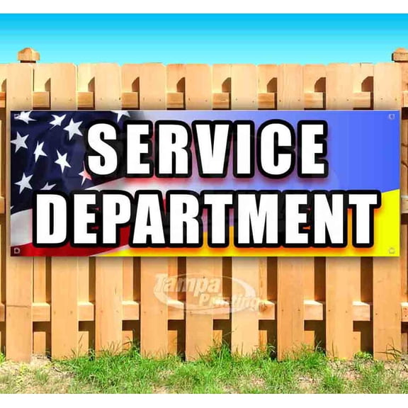 Service Department 13 oz Vinyl Banner With Metal Grommets