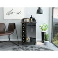 thumbnail image 1 of Service Desk, 2 Shelves, 6 Wine Rack , 4 With Lock, Brown Portable Bar Cart, Bottle , Locking Wheels, Spacious Work Area, 1 of 4