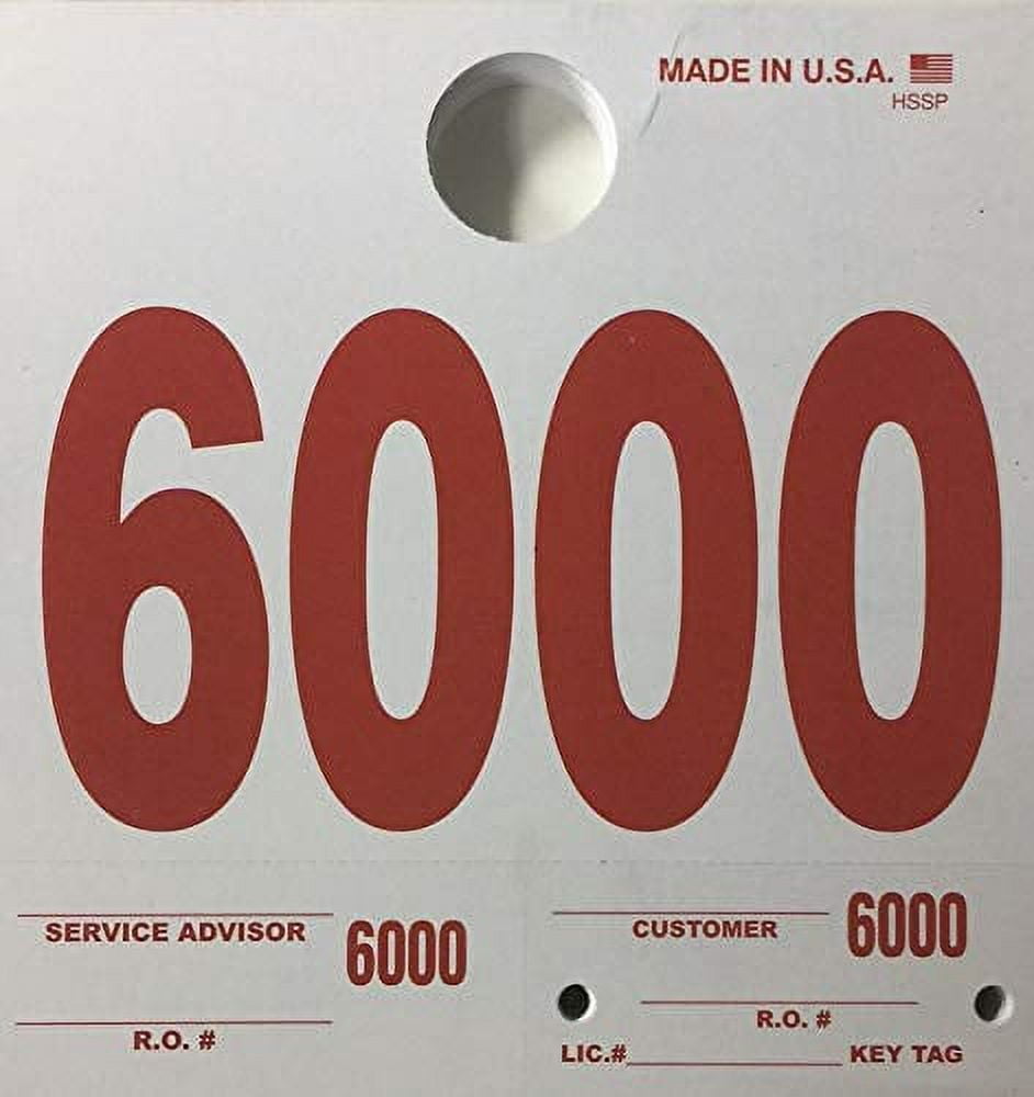 Service Dispatch Numbers, 4 Digit, White Heavy Stock, Set 60006999 (P6R)