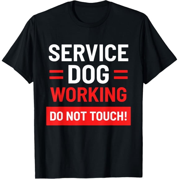 Service Dog Working Do not Touch Pet T-ShirtMen and women, White Black T-shirt, size: Extra large S-1833XL