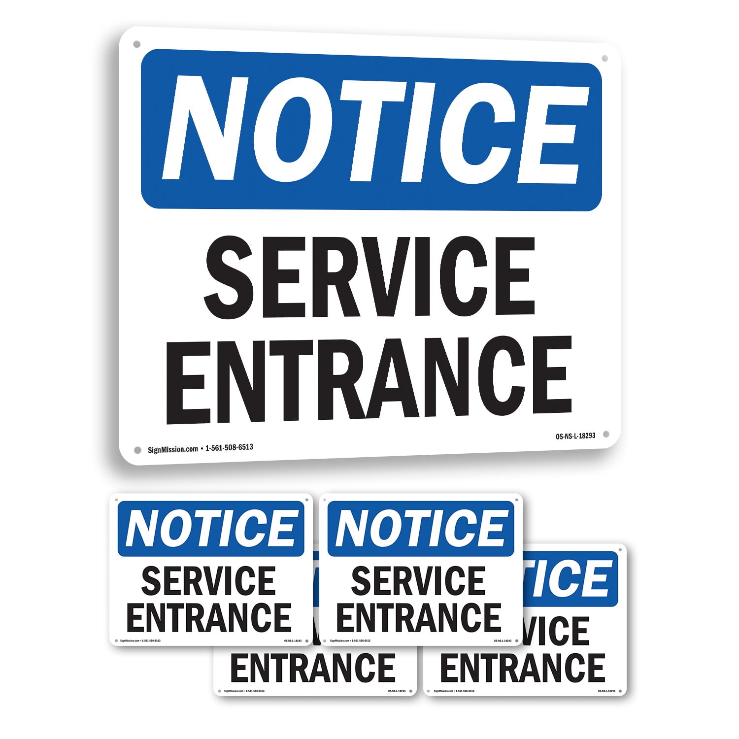 Service Entrance OSHA Notice Rigid Plastic Sign 18 Inch x 12 Inch - 5 ...