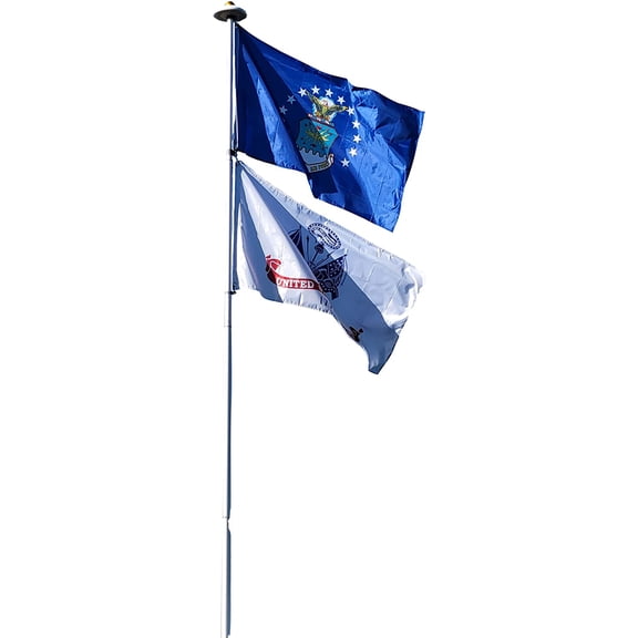Service First 20 Foot Sectional Flagpole Kit - Silver Edition