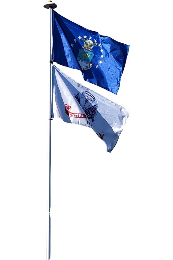 20 Foot Sectional Flagpole Kit - Silver Edition
