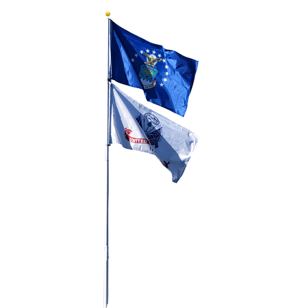 Service First 25 Foot Sectional Flagpole Kit - Silver Edition
