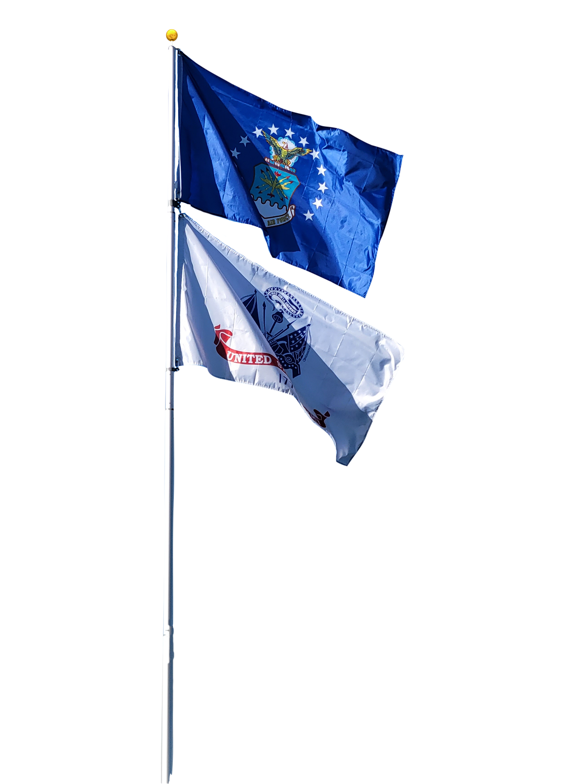 25 Foot Sectional Flagpole Kit - Silver Edition