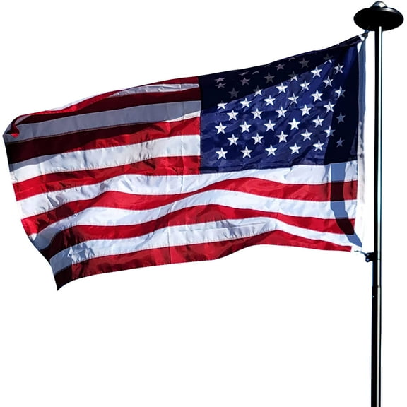 Service First 30 Foot Sectional Flagpole Kit - Freedom Edition Black