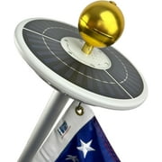 Service First Sirius Solar Flagpole Light - Ultra Bright - Weather Proof Design - 12 Hour Battery Life - Automatic Sun Detection - Fits Most Flagpoles (Freedom Edition Black)