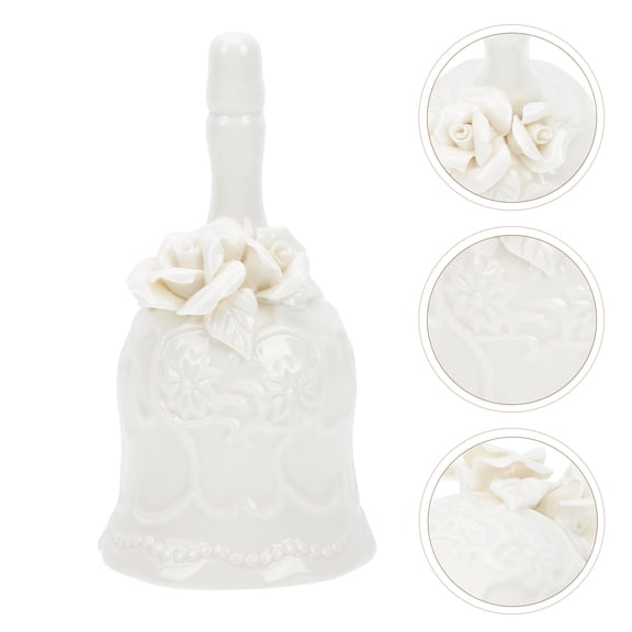 PENIKOKO Elegant Ceramic Hand Carved Dinner Bell Vintage Style for Home Restaurant Bar Use
