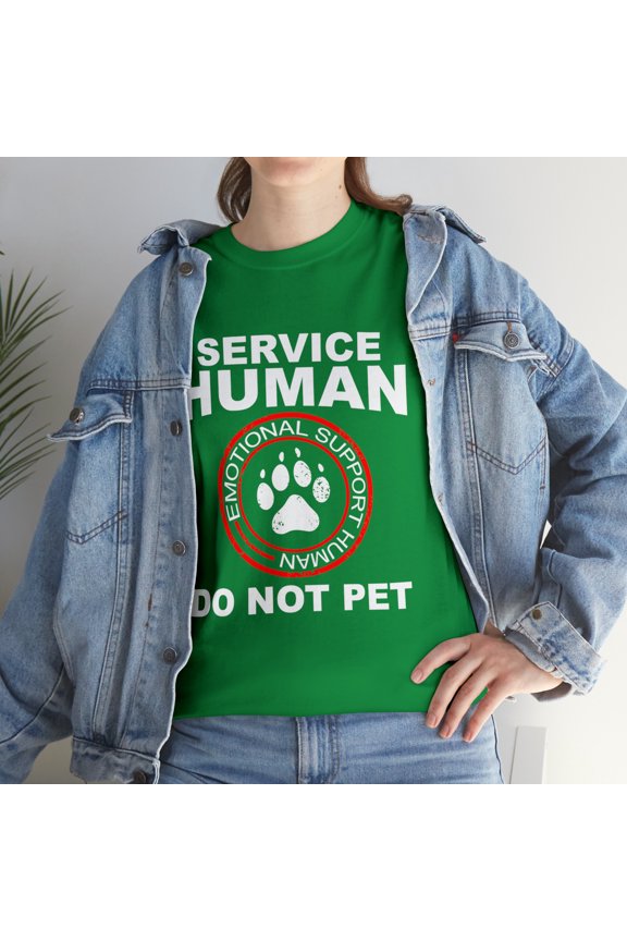 Service Human  Funny Dog Owner Emotional Support Human T-Shirt