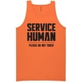thumbnail image 1 of Service Human:Please Do Not Touch Neon Tank Top, 1 of 1