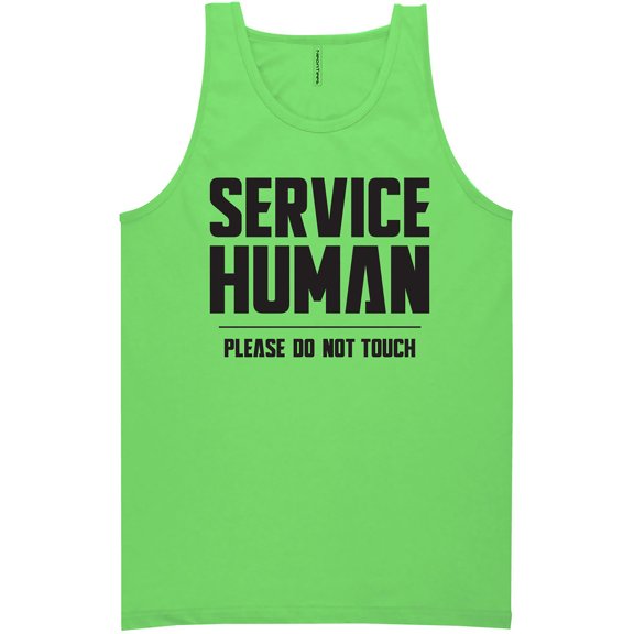 Service Human:Please Do Not Touch Neon Tank Top