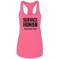 thumbnail image 1 of Service Human:Please Do Not Touch Racerback Tank, 1 of 2