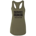 thumbnail image 1 of Service Human:Please Do Not Touch Racerback Tank, 1 of 3