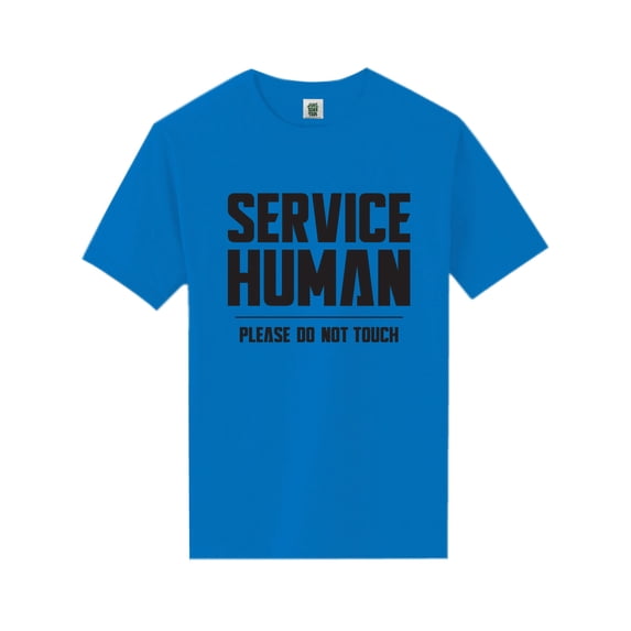 Service Human:Please Do Not Touch Short Sleeve Neon T-Shirt
