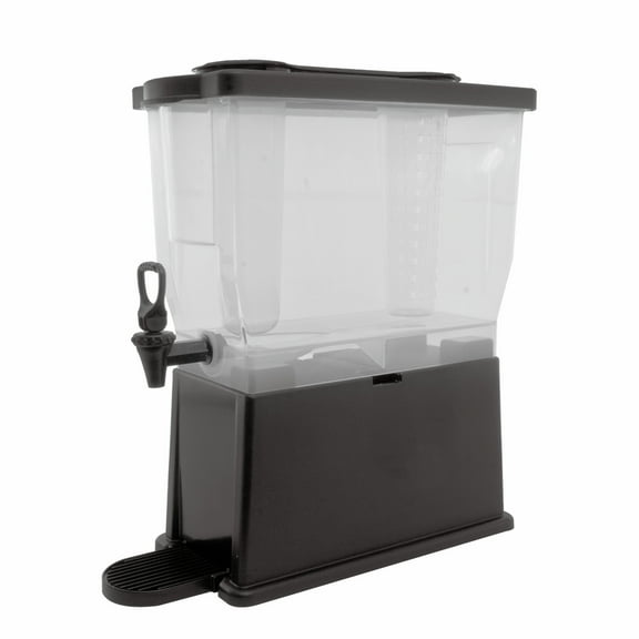 Service Ideas CBDP3BLK Clear 3 Gallon Beverage Dispenser, Rectangle, Plastic, Black and Clear