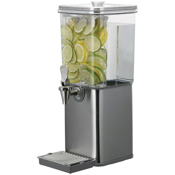 Service Ideas SCD15SS Beverage Dispenser, Square, 1.5 Gallon, Stainless Steel w/Removeable Infuser Wall